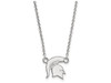 LogoArt SS056MIS-18 Michigan State Small (1/2 Inch) Pendant w/Necklace (Sterling Silver).