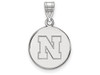 LogoArt SS059UNE Nebraska Medium (5/8 Inch) Disc Pendant (Sterling Sliver).