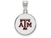LogoArt SS034TAM Sterling Silver LogoArt Texas A&M University Medium Enamel Disc Pendant