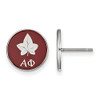 LogoArt SS046APH Sterling Silver LogoArt Alpha Phi Enameled Post Earringss