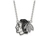 LogoArt SS042BLA-18 Chicago Blackhawks Large (3/4 Inch) Enamel Pendant w/Necklace (Sterling Silver)