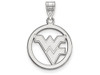 LogoArt SS033WVU West Virginia Small (1/2 Inch) Pendant in Circle (Sterling Silver)