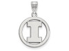 LogoArt SS033UIL Illinois Small (1/2 Inch) Pendant in Circle (Sterling Silver)