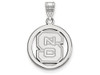 LogoArt SS033NCS Sterling Silver LogoArt North Carolina State University Sm Pendant in Circl