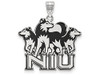 LogoArt SS041NIU Northern Illinois Extra Large (1 Inch) Enamel Pendant (Sterling Sliver)