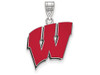 LogoArt SS032UWI Sterling Silver LogoArt University of Wisconsin Large Enamel Pendant