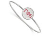 LogoArt SS023GPB-7 Sterling Silver LogoArt Gamma Phi Beta Enameled Slip-on Bangle