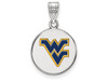 LogoArt SS040WVU Sterling Silver LogoArt West Virginia University Medium Enamel Disc Pendant