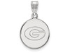 LogoArt SS039UGA Sterling Silver LogoArt University of Georgia Medium Disc Pendant