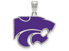 LogoArt SS032KSU Kansas State Large (3/4 Inch) Enamel Pendant (Sterling Silver)