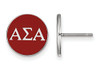LogoArt SS031ASI Sterling Silver LogoArt Alpha Sigma Alpha Enameled Post Earringss