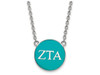 LogoArt SS030ZTA-18 Sterling Silver LogoArt Zeta Tau Alpha Small Enl Pend w/Necklace