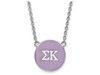 Sororities SS030SKP-18 Sterling Silver LogoArt Sigma Kappa Small Enl Pend w/Necklace