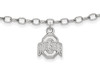 LogoArt SS030OSU Sterling Silver LogoArt Ohio State University Anklet