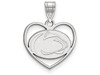 LogoArt SS021PSU Sterling Silver LogoArt Penn State University Pendant in Heart