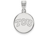LogoArt SS037TCU Sterling Silver LogoArt Texas Christian University Medium Disc Pendant