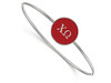 LogoArt SS024CHO-7 Sterling Silver LogoArt Chi Omega Enameled Slip-on Bangle