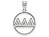Sororities SS011DDD Sterling Silver LogoArt Delta Delta Delta Small Circle Pendant