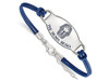 LogoArt SS018PSS-7 Sterling Silver Phi Sigma Sigma Enameled Oval Leather Bracelet.