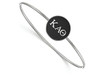 LogoArt SS024KAT-7 Sterling Silver LogoArt Kappa Alpha Theta Enameled Slip-on Bangle