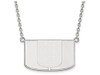 LogoArt SS016UMF-18 Sterling Silver LogoArt University of Miami Large Pendant w/Necklace