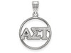 LogoArt SS011ALS Sterling Silver Alpha Sigma Tau Small Circle Pendant w/Chain.
