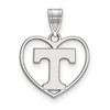 LogoArt SS017UTN Sterling Silver LogoArt University of Tennessee Pendant in Heart