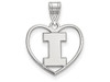 LogoArt SS017UIL Sterling Silver LogoArt University of Illinois Pendant in Heart