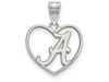 LogoArt SS017UAL Sterling Silver LogoArt University of Alabama Pendant in Heart