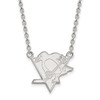 LogoArt SS016PEN-18 Pittsburgh Penguins Large (3/4 Inch) Pendant w/ Necklace (Sterling Silver).