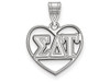 Sororities SS008SDT Sterling Silver LogoArt Sigma Delta Tau Heart Pendant