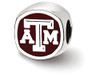 LogoArt SS501TAM Texas A & M aTm Cushion Shaped Logo Bead (Sterling Sliver)