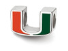 LogoArt SS500UMF Sterling Silver LogoArt University of Miami U Enameled Logo Bead