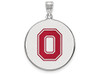 LogoArt SS089OSU Ohio State Extra Large (1 Inch) Enamel Disc Pendant (Sterling Sliver)
