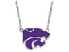LogoArt SS071KSU-18 Kansas State Large (3/4 Inch) Enamel Pendant w/Necklace (Sterling Silver).