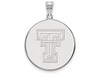 LogoArt SS075TXT Texas Tech Extra Large (1 Inch) Disc Pendant (Sterling Sliver)