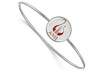 LogoArt SS048ACO-7 Sterling Silver LogoArt Alpha Chi Omega Enameled Slip-on Bangle