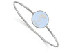 LogoArt SS049DDD-7 Sterling Silver LogoArt Delta Delta Delta Enameled Slip-on Bangle