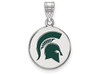 LogoArt SS077MIS Michigan State Medium (5/8 Inch) Enamel Disc Pendant (Sterling Sliver)