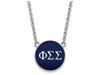 LogoArt SS030PSS-18 Sterling Silver LogoArt Phi Sigma Sigma Small Enl Pend w/Necklace