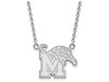 LogoArt SS012UMP-18 Sterling Silver LogoArt University of Memphis Large Pendant w/Necklace