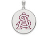 LogoArt SS057AZS Arizona State Extra Large (1 Inch) Enamel Disc Pendant (Sterling Sliver).