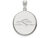 LogoArt SS018LOC Sterling Silver Longwood University Large Disc Pendant Chain Included.