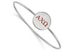 LogoArt SS023ACO-7 Sterling Silver LogoArt Alpha Chi Omega Enameled Slip-on Bangle