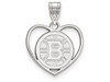 LogoArt SS017BRI Sterling Silver NHL LogoArt Boston Bruins Pendant in Heart