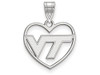 LogoArt SS011VTE Sterling Silver LogoArt Virginia Tech Pendant in Heart