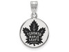 LogoArt SS021MLE Toronto Maple Leafs Medium (5/8 Inch) Enamel Disc Pendant (Sterling Sliver).