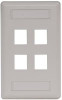 HUBBELL IFP14OWHubbell Flush Phone/Data/Multimedia Wall Plate, 1 Gang, 4 Port, Office White (Pack of 25)