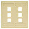 HUBBELL IFP26EIHubbell Flush Phone/Data/Multimedia Wall Plate, 2 Gang, 6 Port, Electric Ivory (Pack of 10)