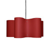 Dainolite ZUL-203-PC-RD 3-Light Wave Drum Pendant with Red Shade by